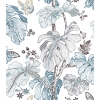 Picture of Boho Palm Peel and Stick Wallpaper - Blue