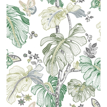 Picture of Boho Palm Peel and Stick Wallpaper - Green