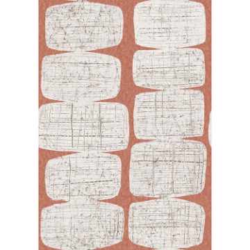 Picture of Mid-Century Beads Peel & Stick Wallpaper - Orange