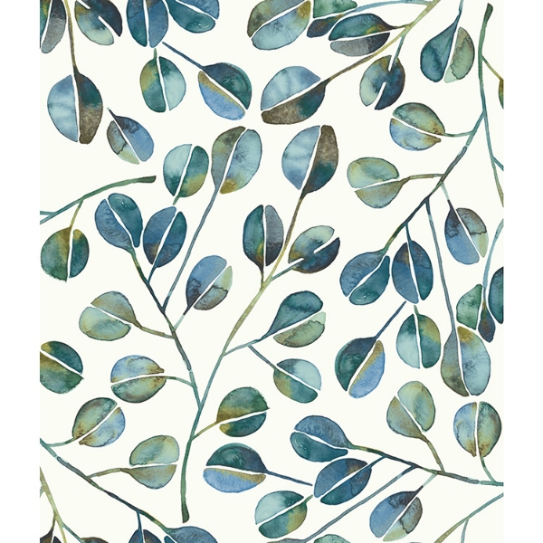 Picture of Cat Coquillette Eucalyptus Peel and Stick Wallpaper - Blue