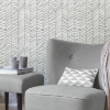 Picture of Cat Coquillette Herringbone Peel and Stick Wallpaper - Gray