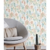 Picture of Folklore Trees Peel and Stick Wallpaper - Blue