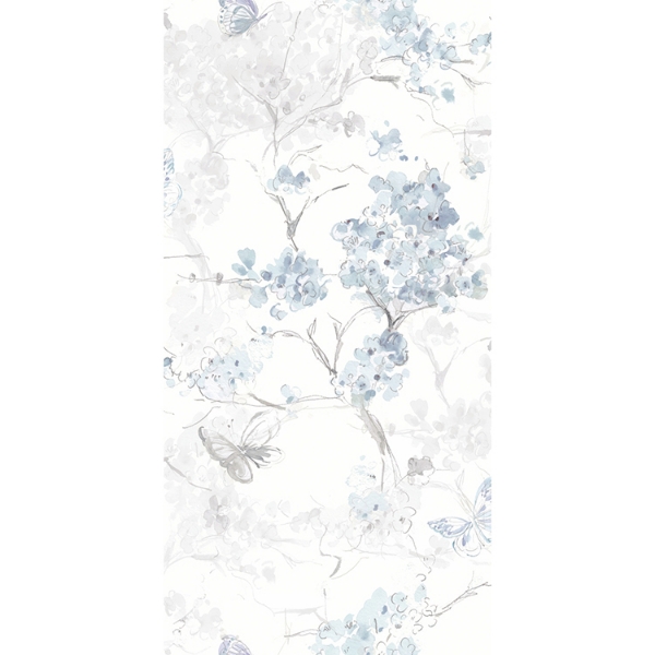 Picture of Spring Cherry Blossoms Peel and Stick Wallpaper - Blue