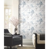 Picture of Spring Cherry Blossoms Peel and Stick Wallpaper - Blue