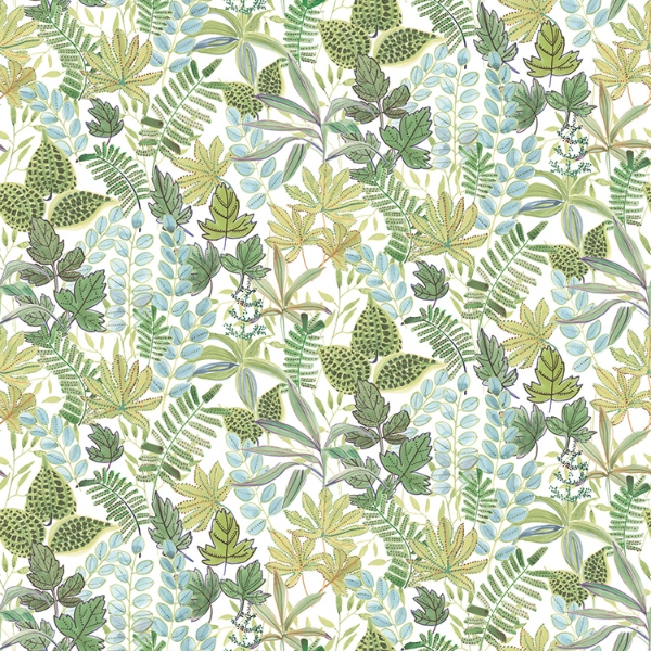 Picture of Watercolor Tropics Peel and Stick Wallpaper - Green