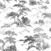 Picture of Oriental Toile Peel and Stick Wallpaper - Black