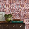 Picture of Persian Ikat Peel & Stick Wallpaper - Red