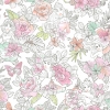 Picture of Disney Princess Royal Floral Peel and Stick Wallpaper - Pink