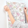 Picture of Disney Princess Royal Floral Peel and Stick Wallpaper - Pink