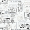 Picture of Disney and Pixar Cars Schematic Peel and Stick Wallpaper - Grey