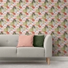 Picture of Retro Tropical Leaves Peel and Stick Wallpaper - Green