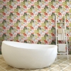 Picture of Retro Tropical Leaves Peel and Stick Wallpaper - Green