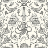 Picture of Deep Sea Toile Peel and Stick Wallpaper - Black