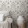 Picture of Deep Sea Toile Peel and Stick Wallpaper - Black