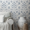 Picture of Deep Sea Toile Peel and Stick Wallpaper - Blue