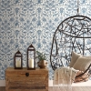 Picture of Deep Sea Toile Peel and Stick Wallpaper - Blue