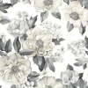 Picture of Watercolor Floral Bouquet Peel & Stick Wallpaper - Grey