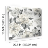 Picture of Watercolor Floral Bouquet Peel & Stick Wallpaper - Grey