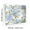 Picture of Watercolor Floral Bouquet Peel & Stick Wallpaper - Blue