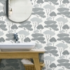 Picture of Umbrella Pines Peel & Stick Wallpaper - Grey