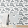 Picture of Umbrella Pines Peel & Stick Wallpaper - Grey