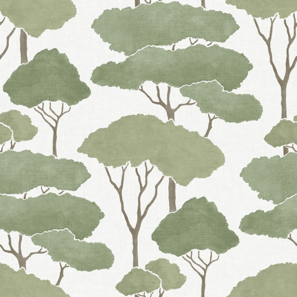 Picture of Umbrella Pines Peel & Stick Wallpaper - Green