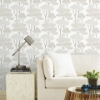 Picture of Umbrella Pines Peel & Stick Wallpaper - White