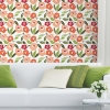 Picture of Jane Dixon Block Print Blooms Peel & Stick Wallpaper - Pink