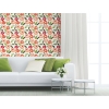 Picture of Jane Dixon Block Print Blooms Peel & Stick Wallpaper - Pink