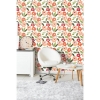 Picture of Jane Dixon Block Print Blooms Peel & Stick Wallpaper - Pink