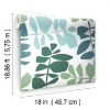 Picture of Jane Dixon Leaf Sprigs Peel and Stick Wallpaper - Green