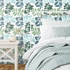 Picture of Jane Dixon Leaf Sprigs Peel and Stick Wallpaper - Green