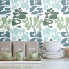 Picture of Jane Dixon Leaf Sprigs Peel and Stick Wallpaper - Green