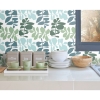 Picture of Jane Dixon Leaf Sprigs Peel and Stick Wallpaper - Green