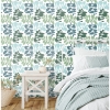 Picture of Jane Dixon Leaf Sprigs Peel and Stick Wallpaper - Green