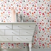 Picture of Jane Dixon Terrazzo Branch Peel and Stick Wallpaper - Red