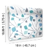 Picture of Jane Dixon Terrazzo Branch Peel and Stick Wallpaper - Blue