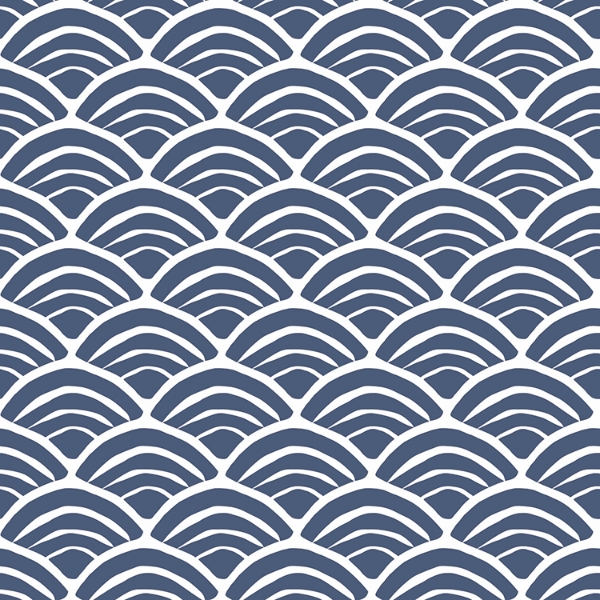 Picture of Jane Dixon Coastal Scallop Peel & Stick Wallpaper - Blue