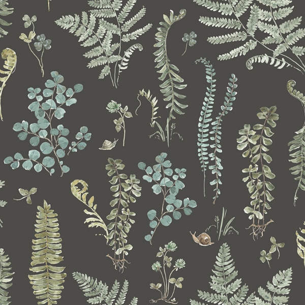 Picture of Lisa Audit Fern Study Peel & Stick Wallpaper - Black