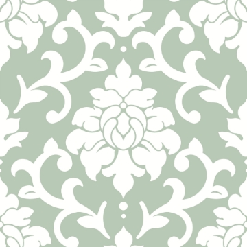 Picture of Damask Peel & Stick Wallpaper - Green