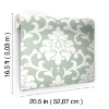 Picture of Damask Peel & Stick Wallpaper - Green