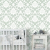 Picture of Damask Peel & Stick Wallpaper - Green