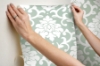 Picture of Damask Peel & Stick Wallpaper - Green