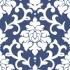 Picture of Damask Peel & Stick Wallpaper - Indigo