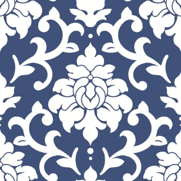 Picture of Damask Peel & Stick Wallpaper - Indigo