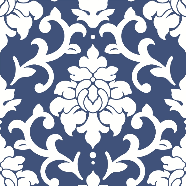 Picture of Damask Peel & Stick Wallpaper - Indigo