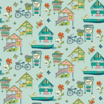 Picture of Holalola Caribbean Peel & Stick Wallpaper - Teal