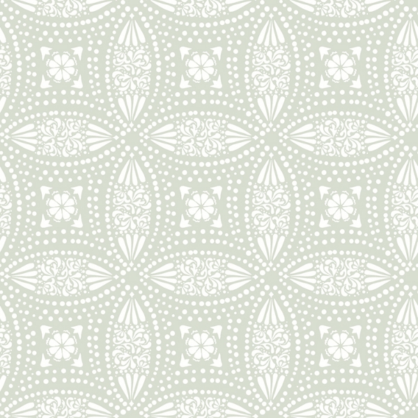 Picture of Overlapping Medallions Peel & Stick Wallpaper - Green