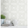 Picture of Overlapping Medallions Peel & Stick Wallpaper - Grey