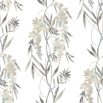 Picture of Nouveaux Wisteria Peel & Stick Wallpaper - Taupe